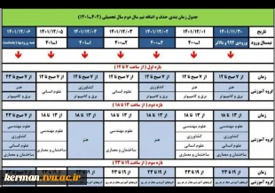 برنامه  زمانبندی حذف و اضافه 2