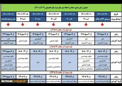 برنامه  زمانبندی حذف و اضافه