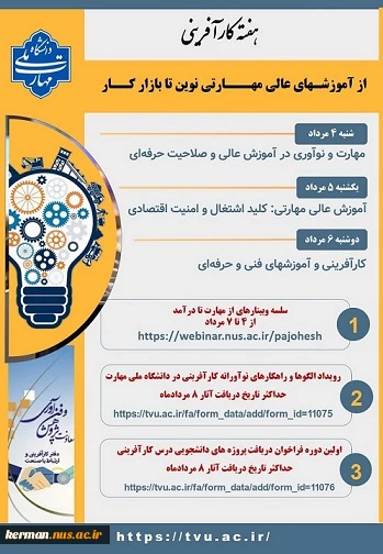 برگزاری سلسله وبینارهای آموزشی "از مهارت تا درآمد" 2